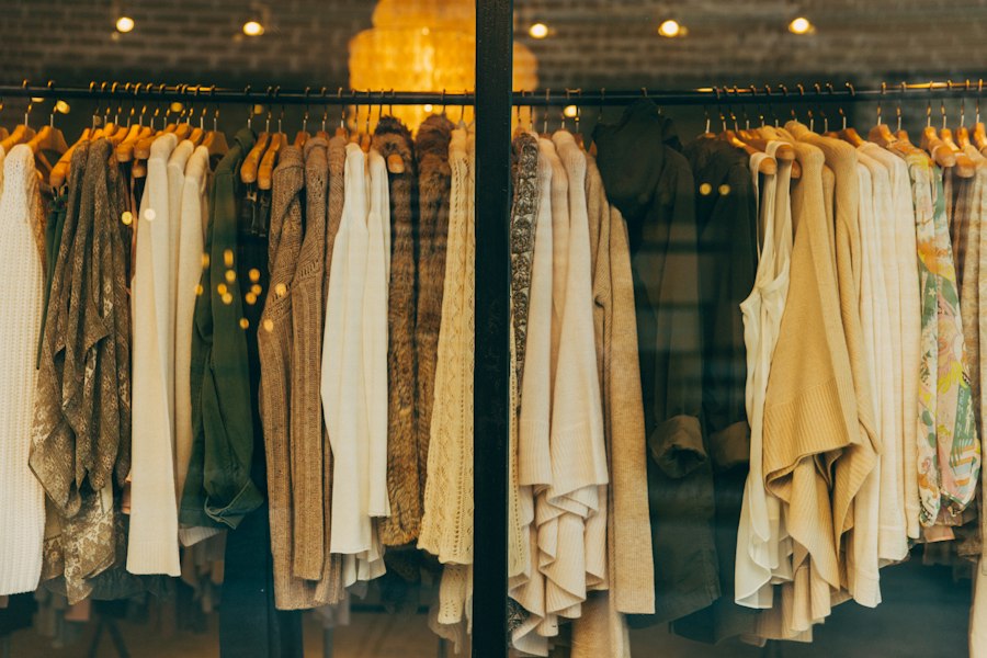WormBrand studio rack with soil dyed garments
